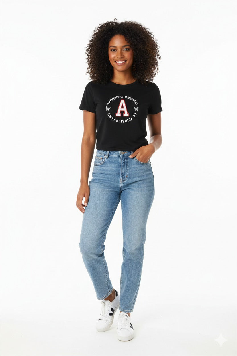 Camiseta Para Mujer Aero Graphic Level 2 Dark Black  7150