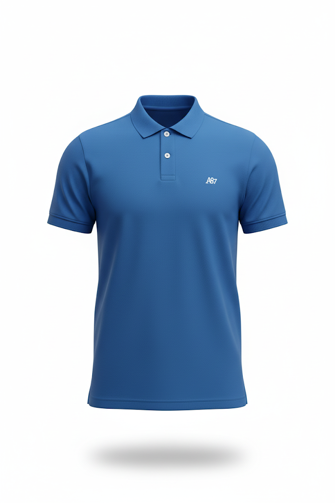 Polo Para Hombre Aero Guys Ss Solid Blue Logo White 7907