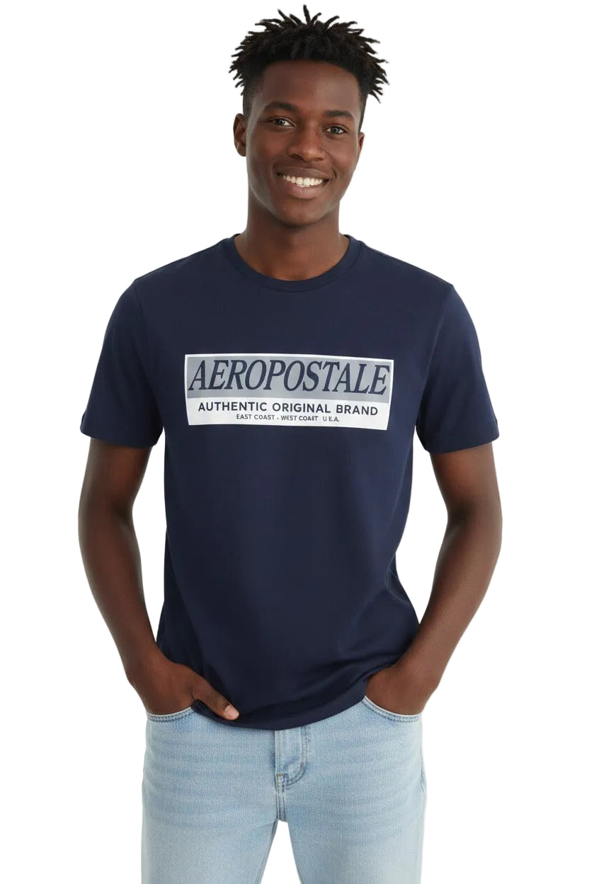 Camiseta Para Hombre Aero Level 1 Graphic Tees Cadet Navy 6188