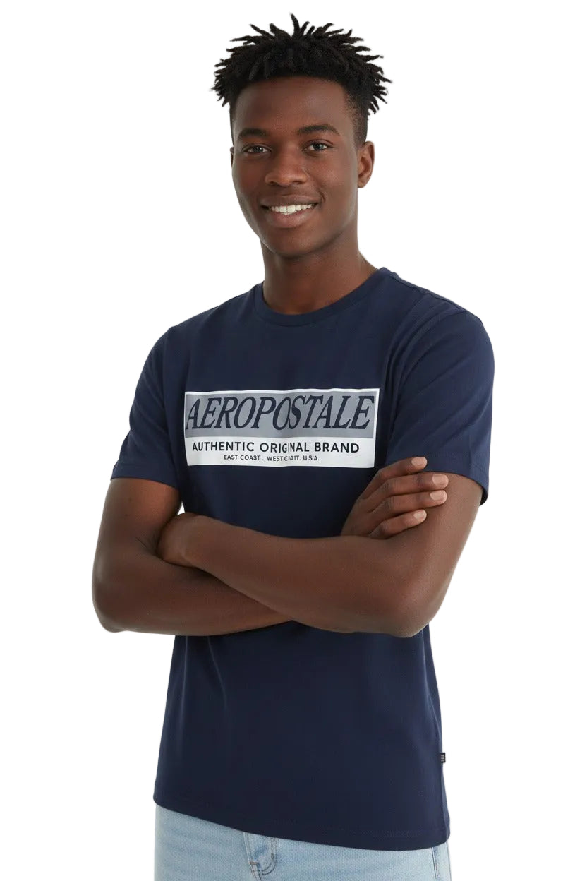 Camiseta Para Hombre Aero Level 1 Graphic Tees Cadet Navy 6188