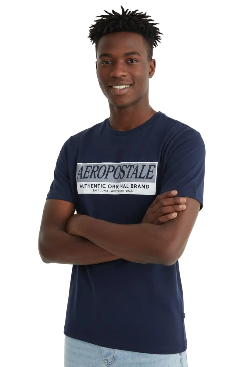 Camiseta Para Hombre Aero Level 1 Graphic Tees Cadet Navy 6188