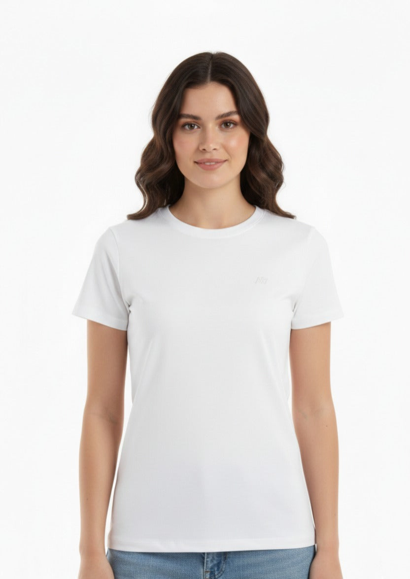 Camiseta Básica Para Mujer Color Blanco Aero Girls Solid Ss 4204