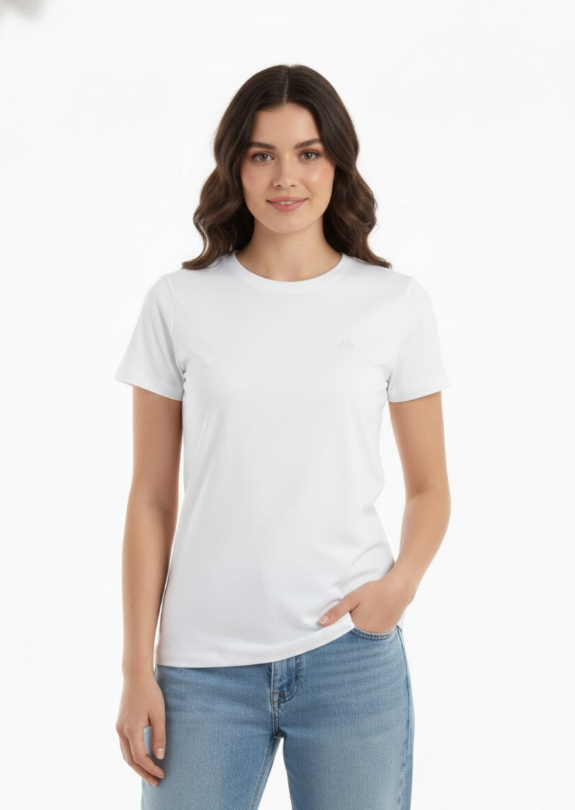 Camiseta Básica Para Mujer Color Blanco Aero Girls Solid Ss 4204