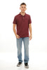 A87 Camisa Tipo Polo Vino Tinto Logo