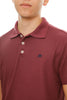 A87 Camisa Tipo Polo Vino Tinto Logo