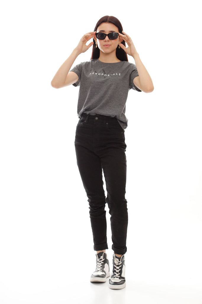 Camiseta Con Estampado Gris Oscuro